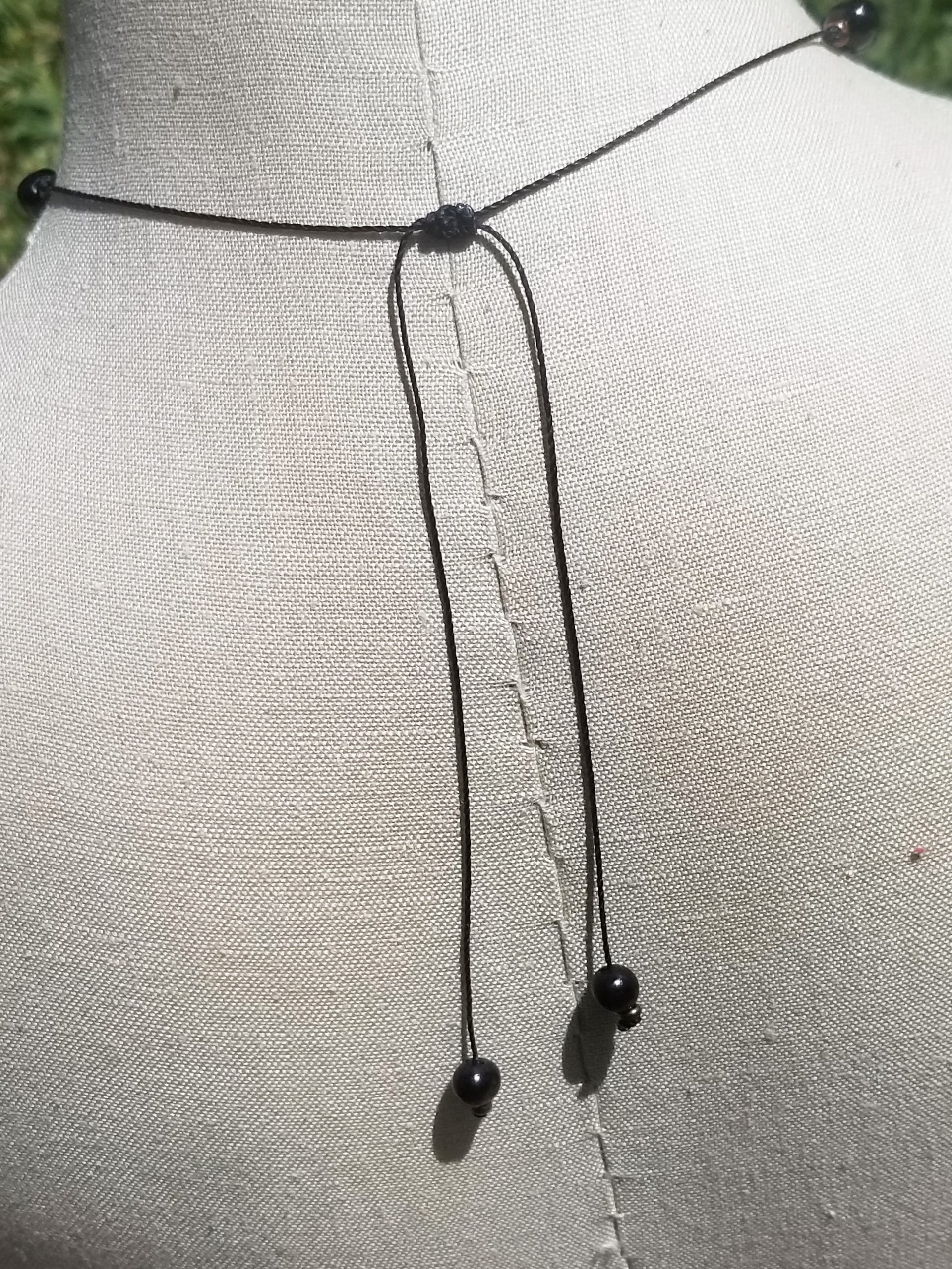 Black Tagua Bead Necklace