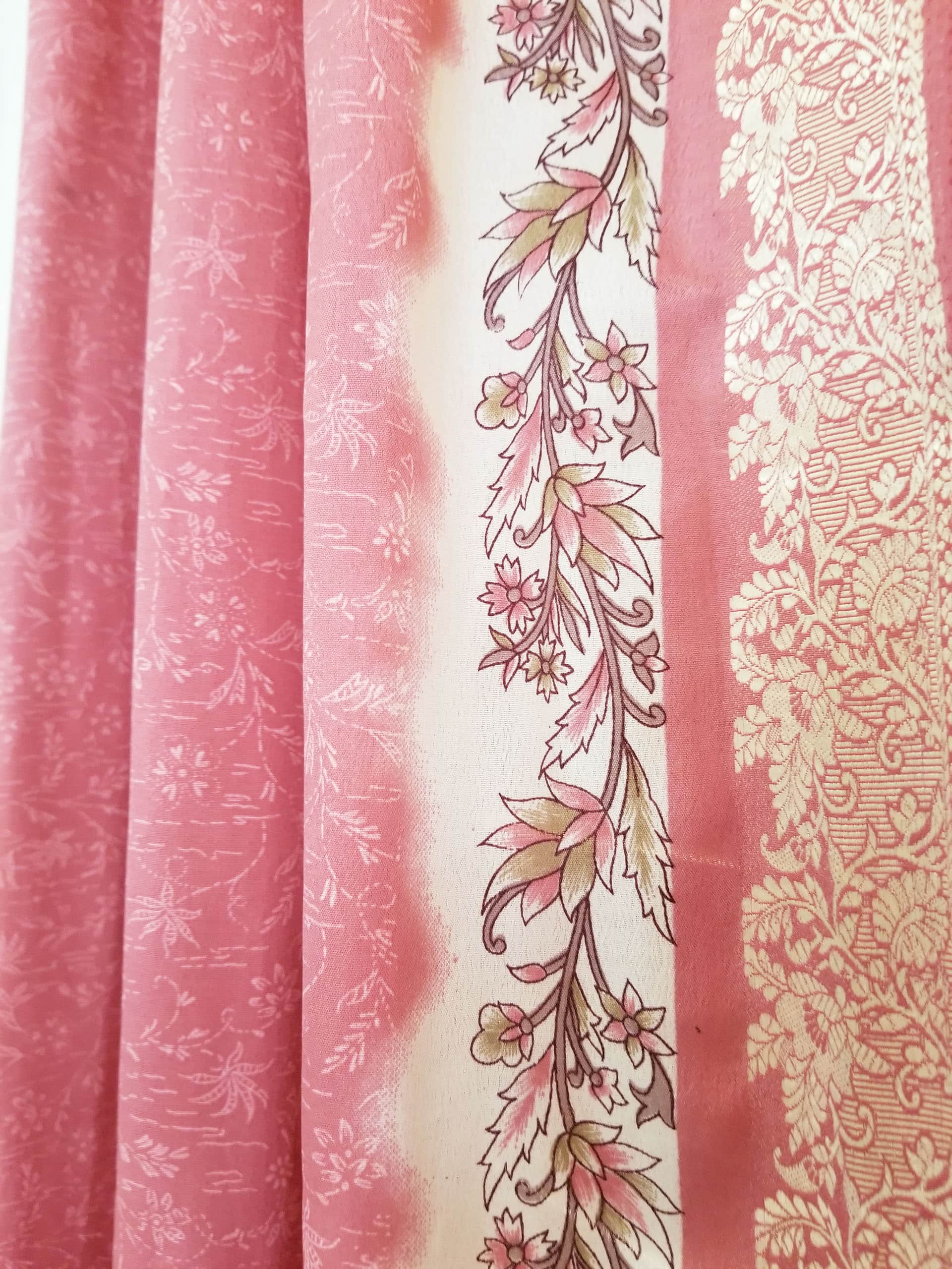 Floral Silk Curtain