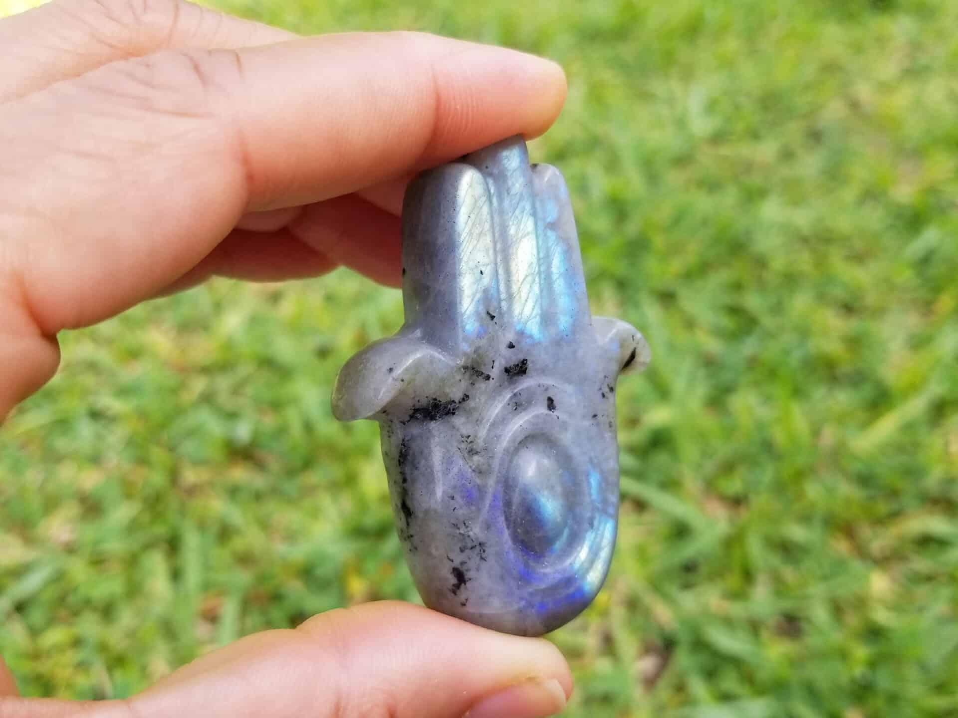 Labradorite Crystal Stone Hand